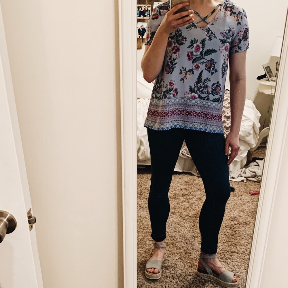 Pink Rose brand, floral summery blouse